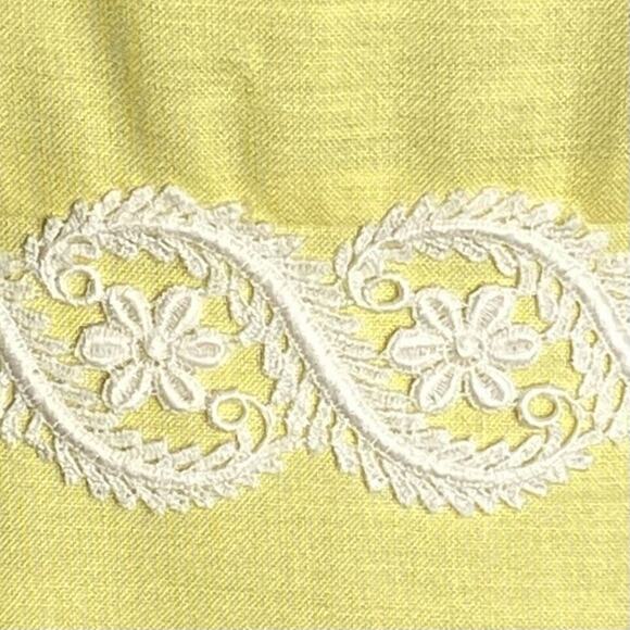 Vintage 60s Butter Yellow Maxi Gown Women XS Lace Retro Glam Regency Formal Prom - Picture 3 of 11